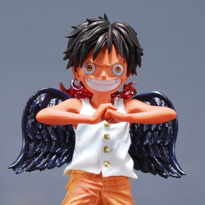 17cm Anime ONE PIECE Seraphim Luffy PVC Action Figure Desktop Ornament Model Toy Gift