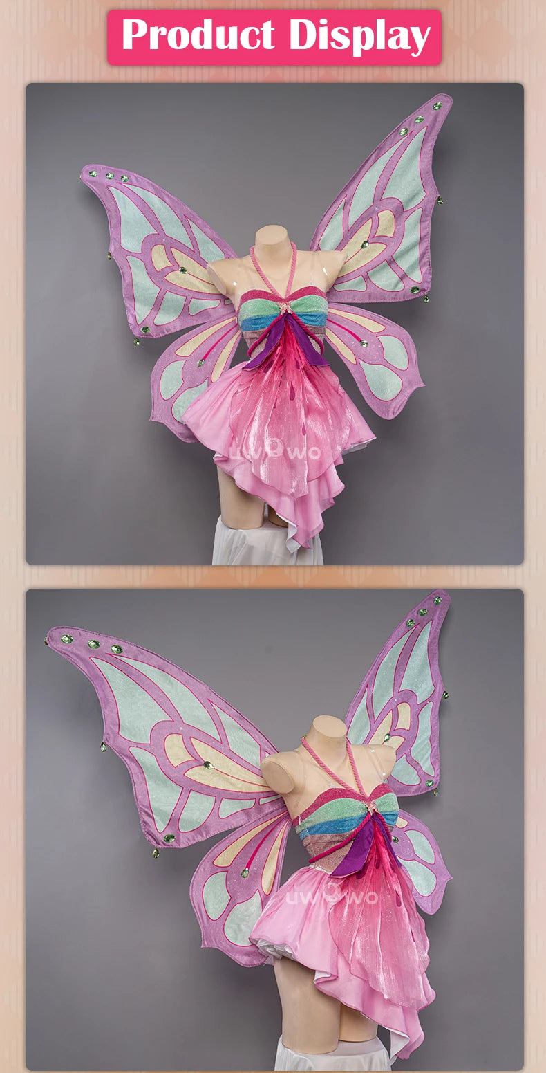 IN STOCK UWOWO Bloomm Enchantixx Flora Cosplay Costume Big Fairy Wings Cosplay Outfit Butterfly Fairy Women Wing