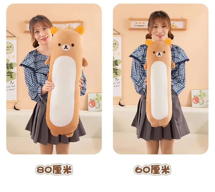 60/80/100cm Big Size Rilakkuma Kawaii Anime Plush Stuffed Doll Cartoon Room Decor Plush Pillow Children's Holiday Gift