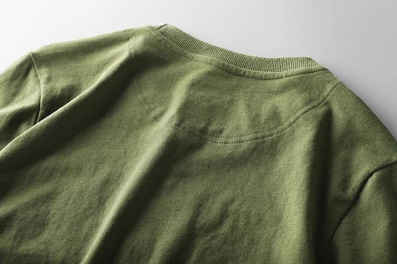 Summer American Retro Short-sleeved O-neck 3D Letter Printed T-shirt Men's Fashion Simple 100% Cotton Washed Casual Sport Tops