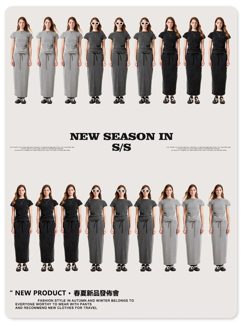 ZODF Retro 2025 Summer Women 285gsm T-Shirts Hotsweet Girls Sexy Slim Fit Washed Distressed T Shirt Brand Tees HY1013