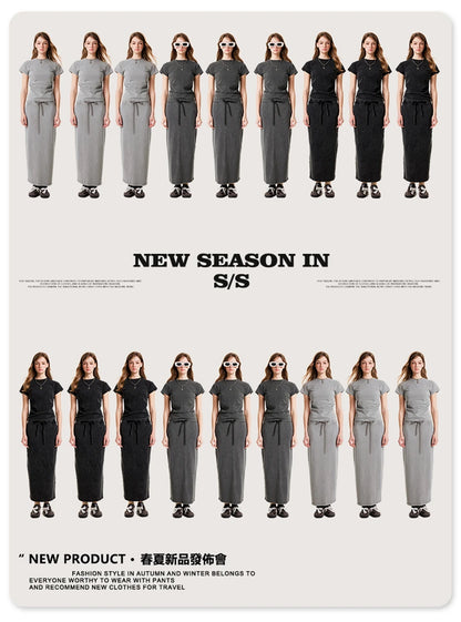 ZODF Retro 2025 Summer Women 285gsm T-Shirts Hotsweet Girls Sexy Slim Fit Washed Distressed T Shirt Brand Tees HY1013