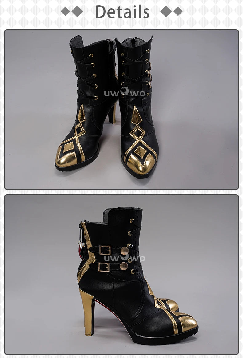 LAST BATCH UWOWO Game Genshin Impact Cosplay Fatui Harbinger The Knave Arlecchino Costume Shoes Boots