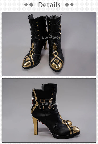 LAST BATCH UWOWO Game Genshin Impact Cosplay Fatui Harbinger The Knave Arlecchino Costume Shoes Boots