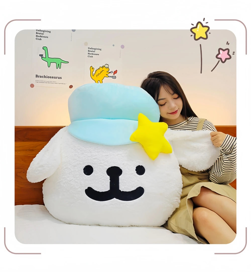 65cm Big Size Maltese Line Hat Dog Cartoon Anime Plush Stuffed Doll Toy Cute Room Bolster Sleeping Pillow Plushies Holiday Gifts