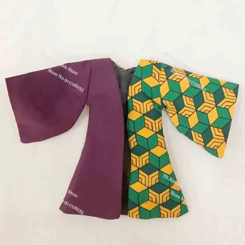 1/12 Kamado Tanjirou Flame Plaid Windbreaker Tomioka Giyuu Spout Matching Color Toy Accessory For Shf Anime Demon Slayer Soldier