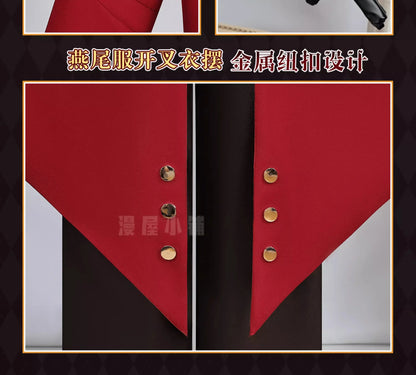 iCoser Honkai Star Rail Fate Archer Cosplay Costume Wig Uniform Red Coat Gloves Halloween Party for Women Girls Carnival Props