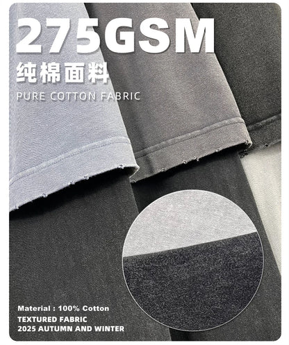 ZODF Retro Fake 2-Piece Cotton T-Shirts For Man Unisex Distressed Full Sleeve Washed O Neck T Shirt Brand Tees HY1156