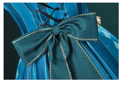 Genshin Impact Lynette Cosplay Costume Wig Dress Uniform Hat Magician Outfit Fontaine Halloween Party for Women Girls Game Props