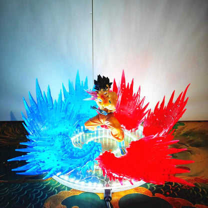 Dragon Ball Z Anime Son Goku Kaiouken Action Figure Blue Red Led Effect DBZ Figurine Toys PVC Model Collection Gift