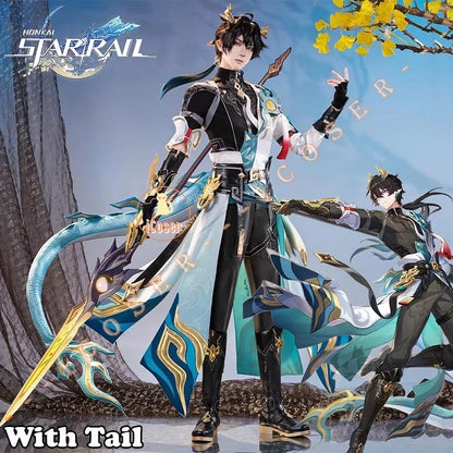 Honkai Star Rail Dan Heng Cosplay Costume Wig Permansor Terrae Uniform New Skin Outfit Headwear Halloween Party for Women Men