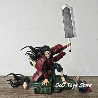 16.5cm Anime Naruto Senju Hashirama Squatting Double Headed PVC Action Figure Model Collectible Toy Gift
