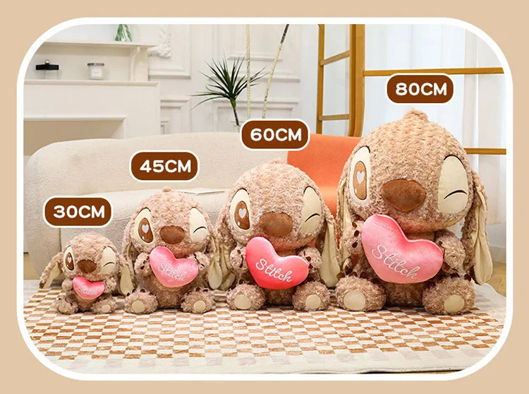 45/60/70cm Big Size Curly Stitch Disney Anime Plush Stuffed Doll Kawaii Coffee Plushies Pillow Ornaments Children's Holiday Gift