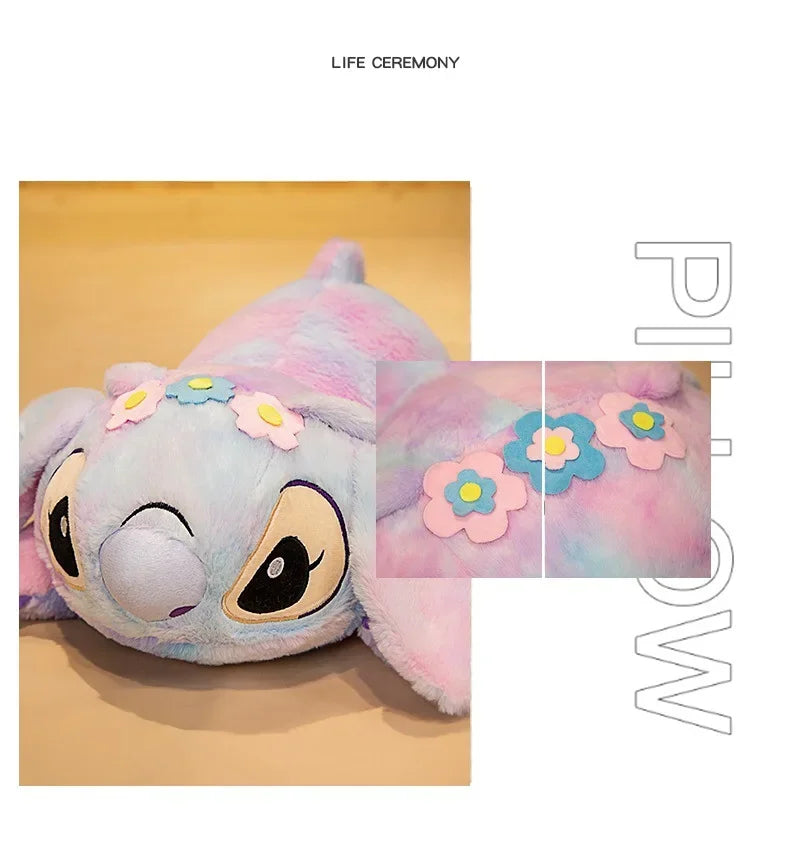 New Disney Lilo and Stitch Plush Toys Cartoon Anime Plushie Purple Pink Angel Dolls Pillow Soft Stuffed Xmas Gift for Children