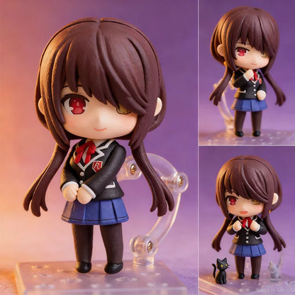 10cm Anime Date A Live V Tokisaki Kurumi Figure #2455 School Uniform Ver Action Ob11 Model Toy Doll Collection Gift PVC