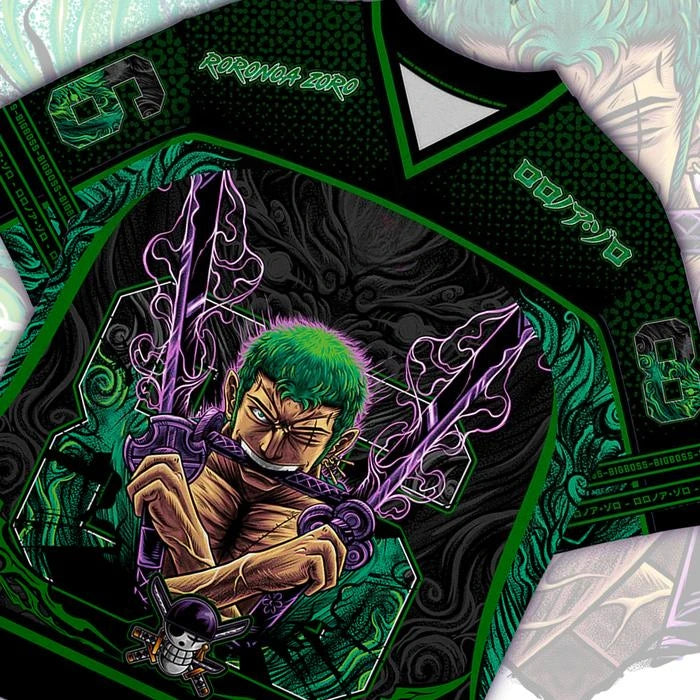 86 Jersey One Piece RORONOA ZORO Anime Y2k Korean Style Baseball Hockey T-shirt Fashion Streetwear Anime Daily Unisex Tops Tees