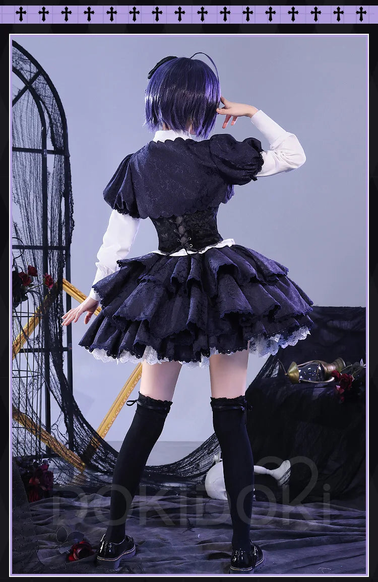 IN STOCK Takanashi Rikka Cosplay Costume Anime Love, Chunibyo & Other Delusions DokiDoki-SR Rikka Lolita Dress Gothic Costume