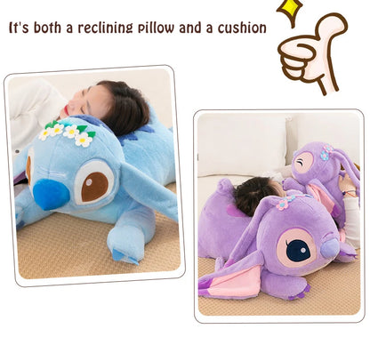 Disney Lilo and Stitch Plush Toys Prone Cute 55/80cm Anime Stich Doll Stuffed Plushie Angel Pillow Soft Gift for Children Kawaii