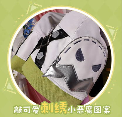 Genshin Impact Aino Cosplay Costume Wig Uniform Headwear Frog Backpack Clink-Clank Krumkake Craftshop Halloween for Women Girls