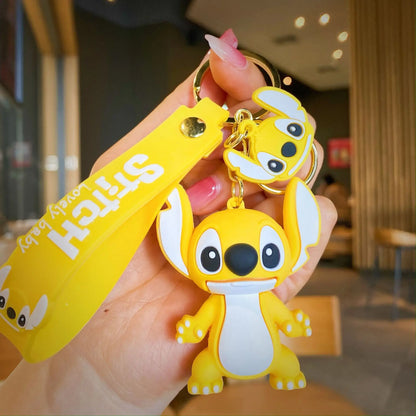 Disney Stitch Keychain Cartoon Cute Lilo & Stitch Keyrings,Durable Anime Keychains for Women Men Kids,Multi-Color Gift Ornaments