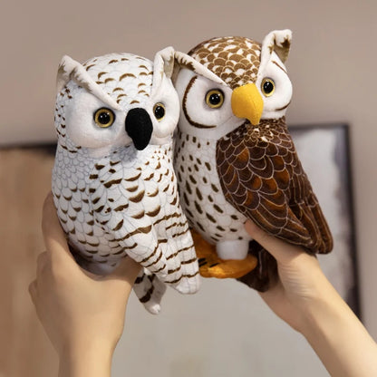 Simulation Owl Plush Toys Soft Stuffed Lifelike Owl Doll Pretty Desktop Pets Funny Children Performance Game Props Birthday Gift