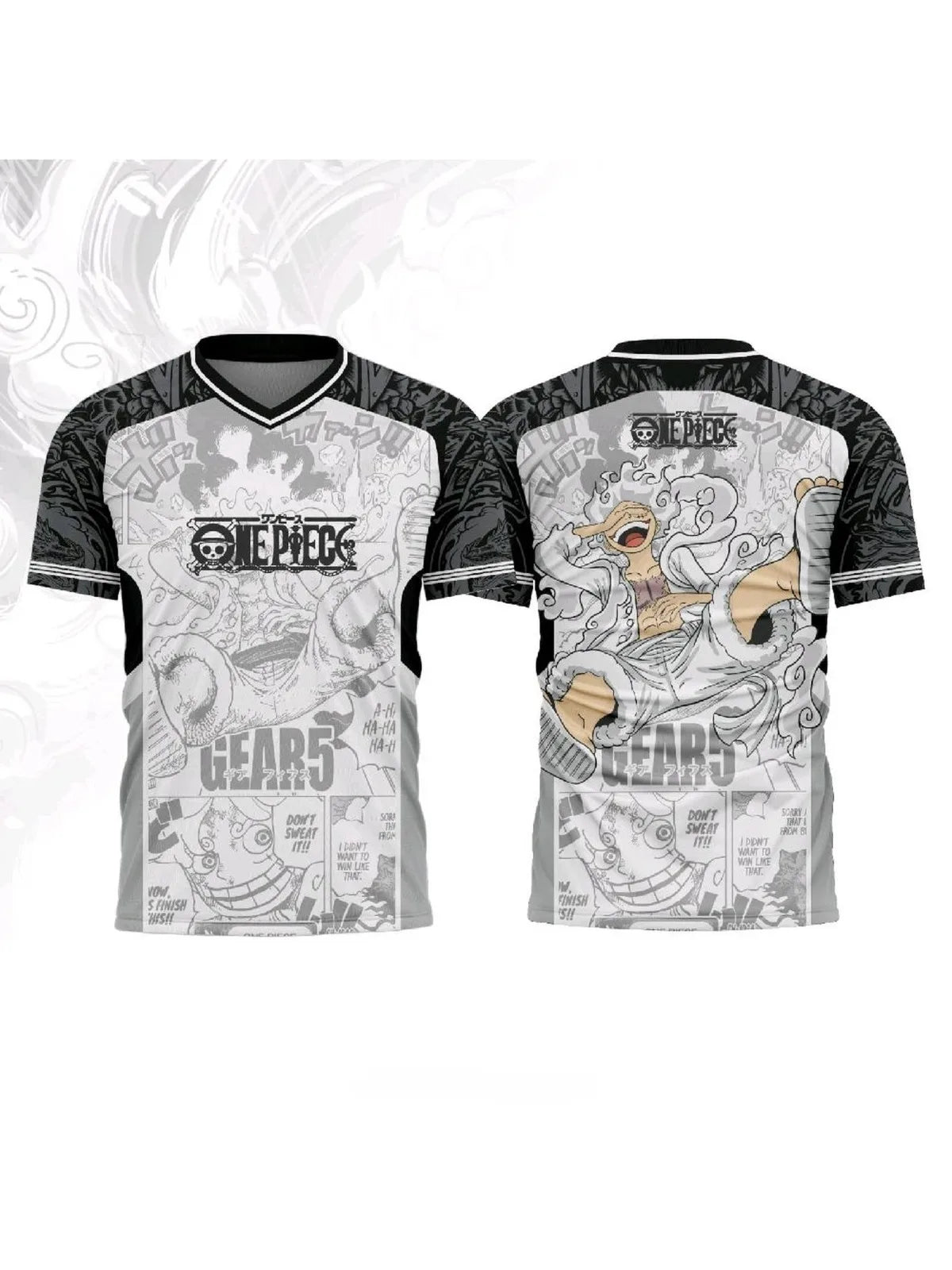 Jersey One Piece Monkey D. Luffy Gear 5 Anime Y2k Kpop Baseball Hockey Tshirt Fashion Streetwear Anime Daily Unisex Tops Tees