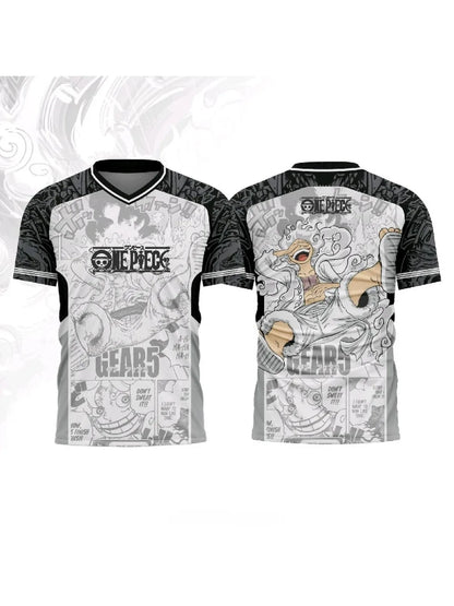 Jersey One Piece Monkey D. Luffy Gear 5 Anime Y2k Kpop Baseball Hockey Tshirt Fashion Streetwear Anime Daily Unisex Tops Tees