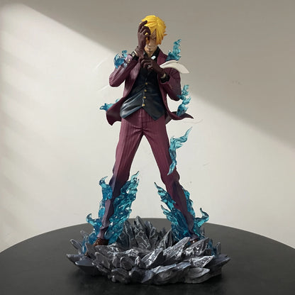 25cm One Piece Figure Sanji Anime Figures Pop Smoking Sanji Figurine Devil Foot Statue Pvc Collection Kids Toys Birthday Gifts