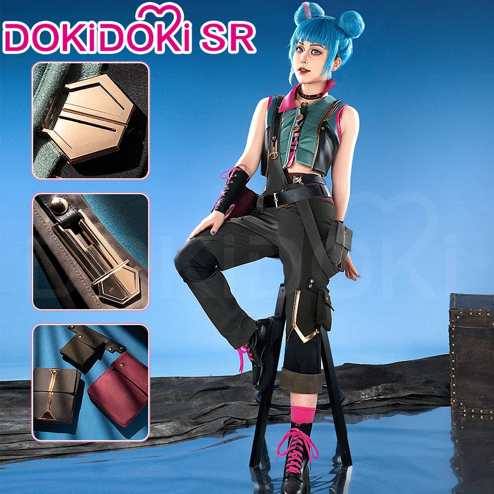 IN STOCK Jinxx Powderr Cosplay Costume Anime Cosplay【S-3XL】DokiDoki-SR Women Jinxx Powderr Vest Cosplay Plus Size