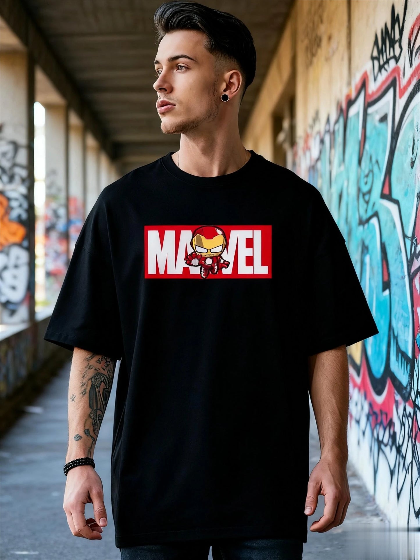 Marvel Iron Man Graphic T Shirt Men Women Loose Fit Short Sleeve Tees Superhero Comic Streetwear Casual Summer Trendy Y2k Tops
