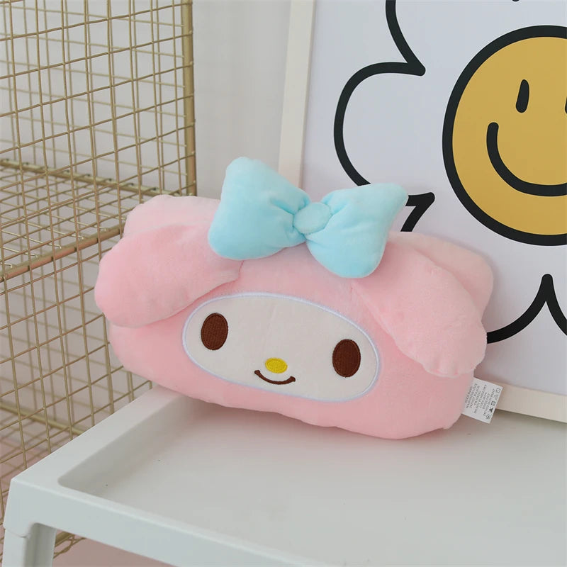 Kuromi My Melody Pillow Stuffed Anime Kuromi Car Headrest Safety Seat Belt Cover Cushion Cartoon Car Decoration Girl Gifts