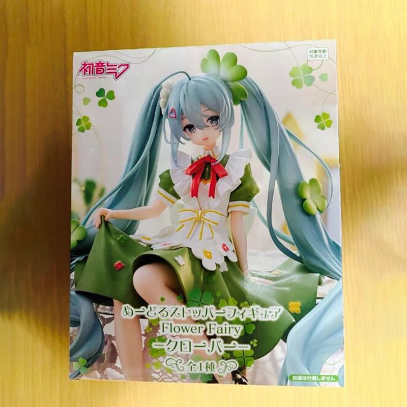 Bandai Hatsune Miku Flower Fairy Four-Leaf Clover 15CM PVC Model