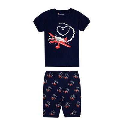 Fashion Boys Pajamas 2024 New Summer Short Sleeve Children's Clothing Sleepwear Cotton Pyjamas Sets For Kids 2 3 4 5 6 7 8 Years