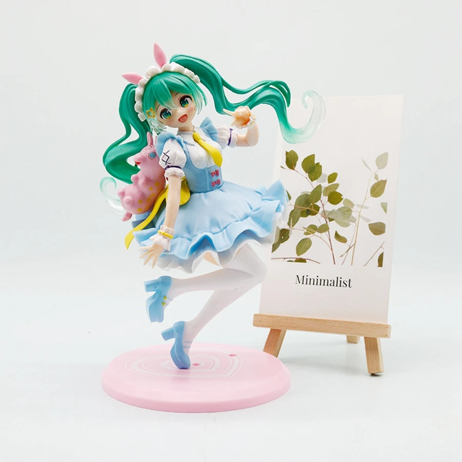20cm/7.87in Hatsune Miku Anime Figure Kawaii Fairy Tales Miku Action Figure Lollipop Girl Figurine PVC Collection Model Doll Toy