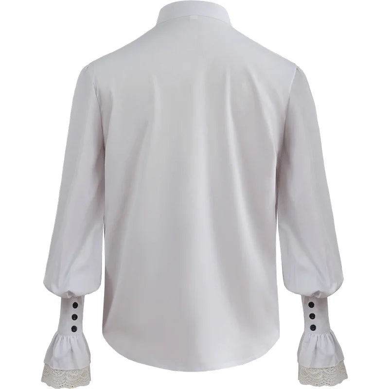 Men Medieval Vintage Prince Costume Pirate Cosplay Shirt Trench Renaissance Victorian Edwardian Men Viking Warrior Knight Outfit