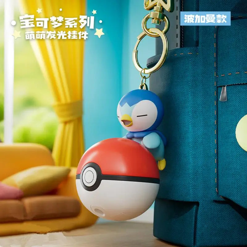 Genuine Pokemon Keychain Pikachu Psyduck Piplup Bulbasaur Anime Action Figure Toy Fragrance Pendant Christmas Gift - 7CM