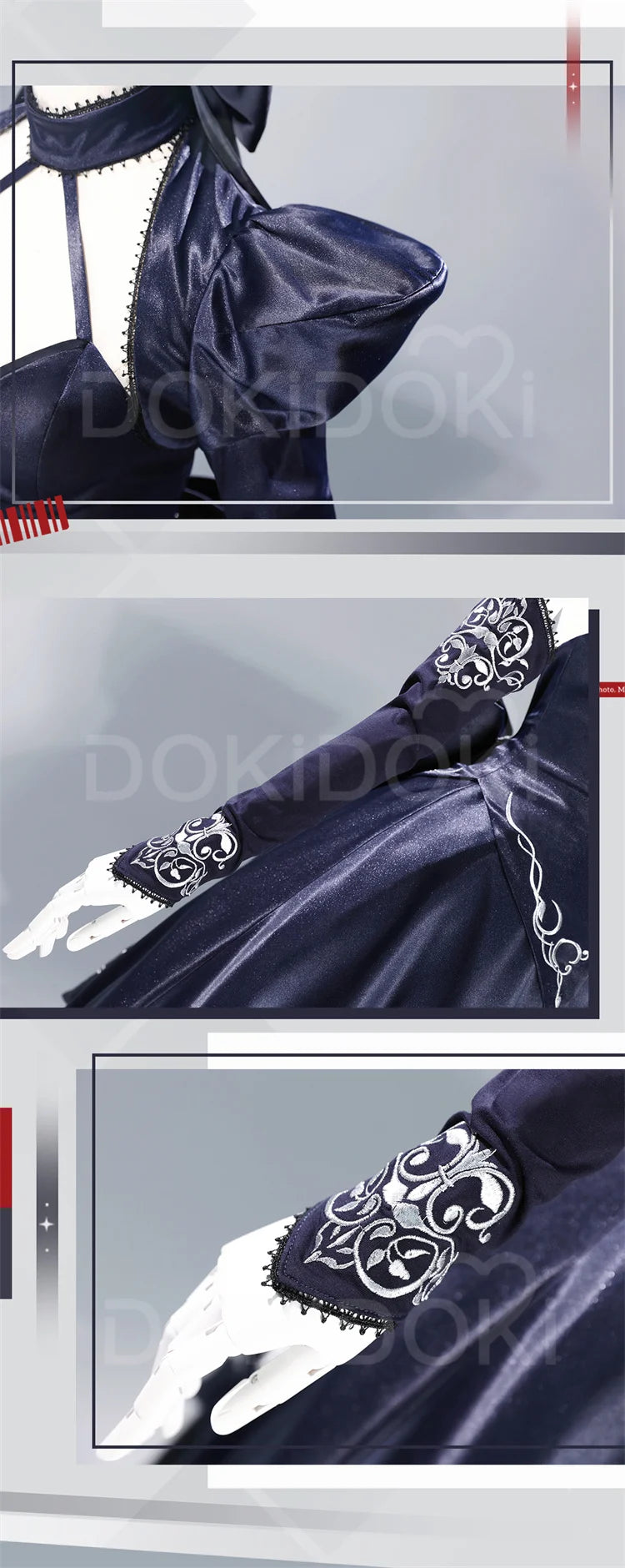 Saber Artoria Pendragon Cosplay Costume Game Fate/stay Night DokiDoki-R Women Black Saber Dress