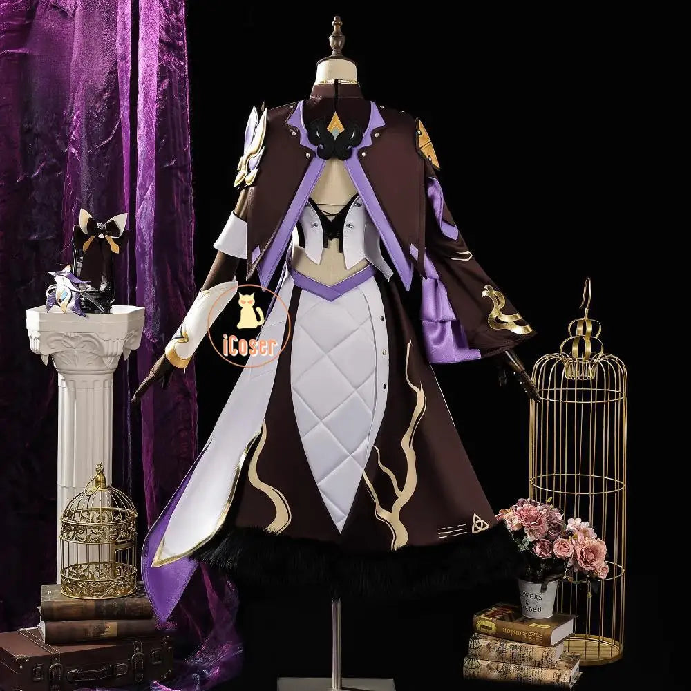 Honkai Impact 3 Elysia Miss Pink Elf Cosplay Costume Wig Dress Headwear Uniform Halloween Party for Women Girls Carnival iCoser