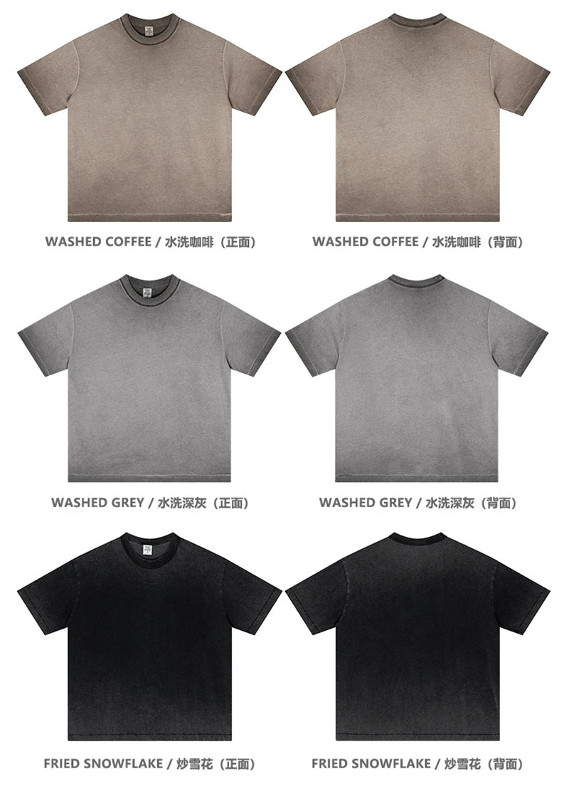 ZODF 2025 Summer Washed 275gsm Solid Cotton T-shirt For Men Unisex Oversized Short Sleeve T Shits Brand Tops HY0981
