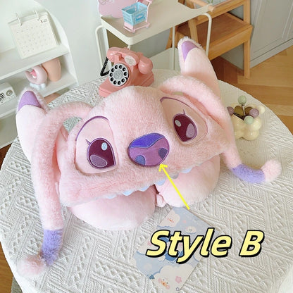 Cartoon Angel Travel Neck Pillow Car Neck Hooded Pillow U-Shaped Portable Blackout Nap Pillow Adjustable Traveling Neck Pillow