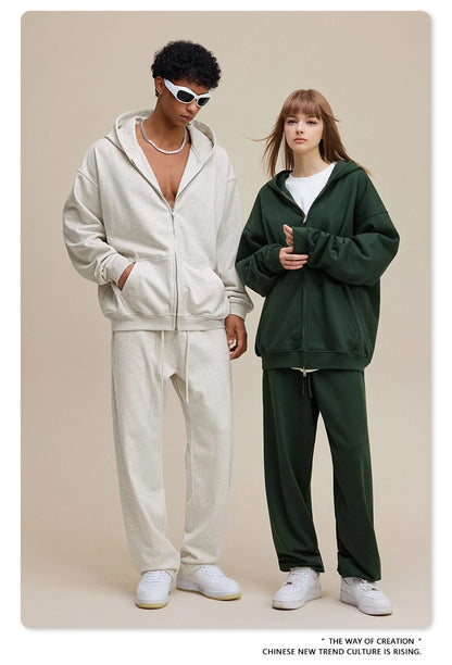 ZODF Trendy 2025 Heavy Weight 445gsm Zipper Hoodies For Man Unisex Casual Zip-up Hooded SweatShirts Coats HY1102