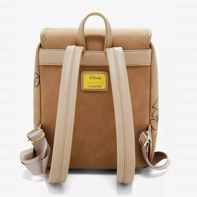 New Cute Loungefly Disney Winnie The Pooh Flower Brown Cartoon Mini Backpack Red Mickey Mouse Backpack Cute Cartoon Bag Gifts