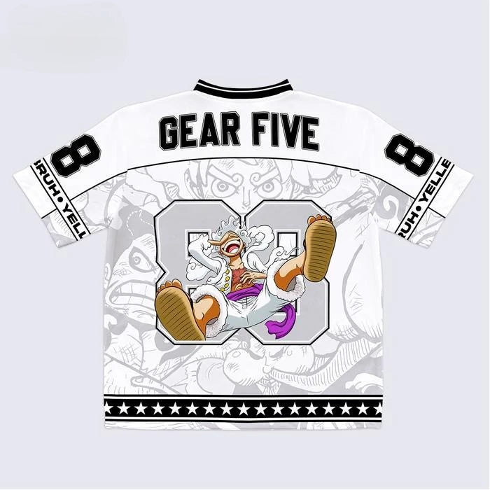88 Jersey One Piece Monkey D. Luffy Gear 5 Anime Y2k Kpop Baseball Hockey Tshirt Fashion Streetwear Anime Daily Unisex Tops Tees