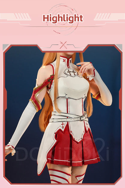 IN STOCK Yuuki Asuna Cosplay Costume Anime Sword Art Online Cosplay DokiDoki-SR Female Costume Yuuki Asuna Halloween Cosplay Wig