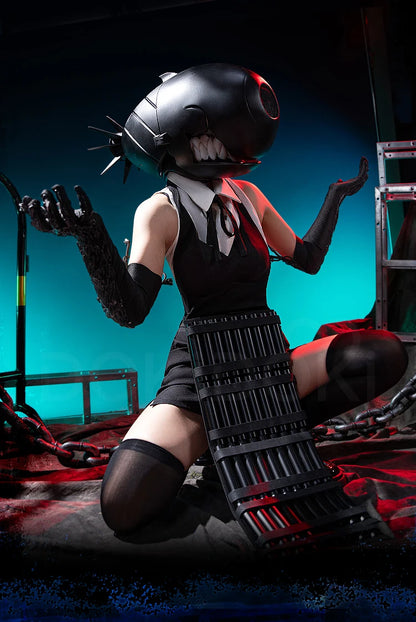 Rezee Demon Cosplay Props Anime DokiDoki Women Black Gloves Vest Apron Device Devil Props Halloween Cosplay Accessories