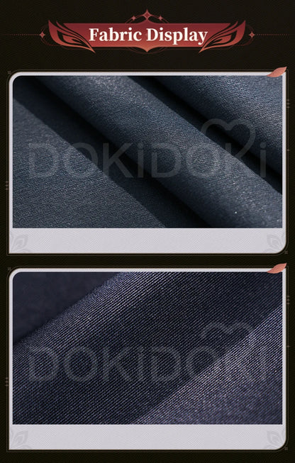 CHISA Cosplay Costume Game Wuthering Waves DokiDoki-SR Women Black JK Uniform Halloween CHISA Suit Coat Cosplay Wig