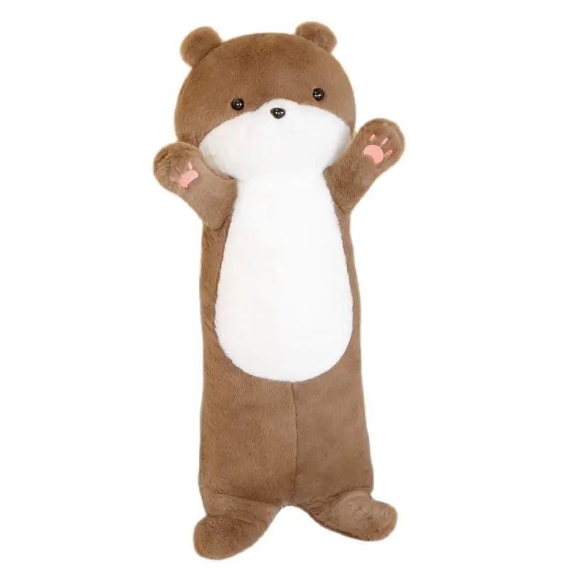 Super Soft Long Size Standing Otter Plushie Stuffed Hair Plush Lifelike Bear Aquatic Doll Toys Hug Throw Pillow Cushion Kids