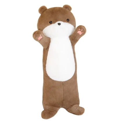 Super Soft Long Size Standing Otter Plushie Stuffed Hair Plush Lifelike Bear Aquatic Doll Toys Hug Throw Pillow Cushion Kids