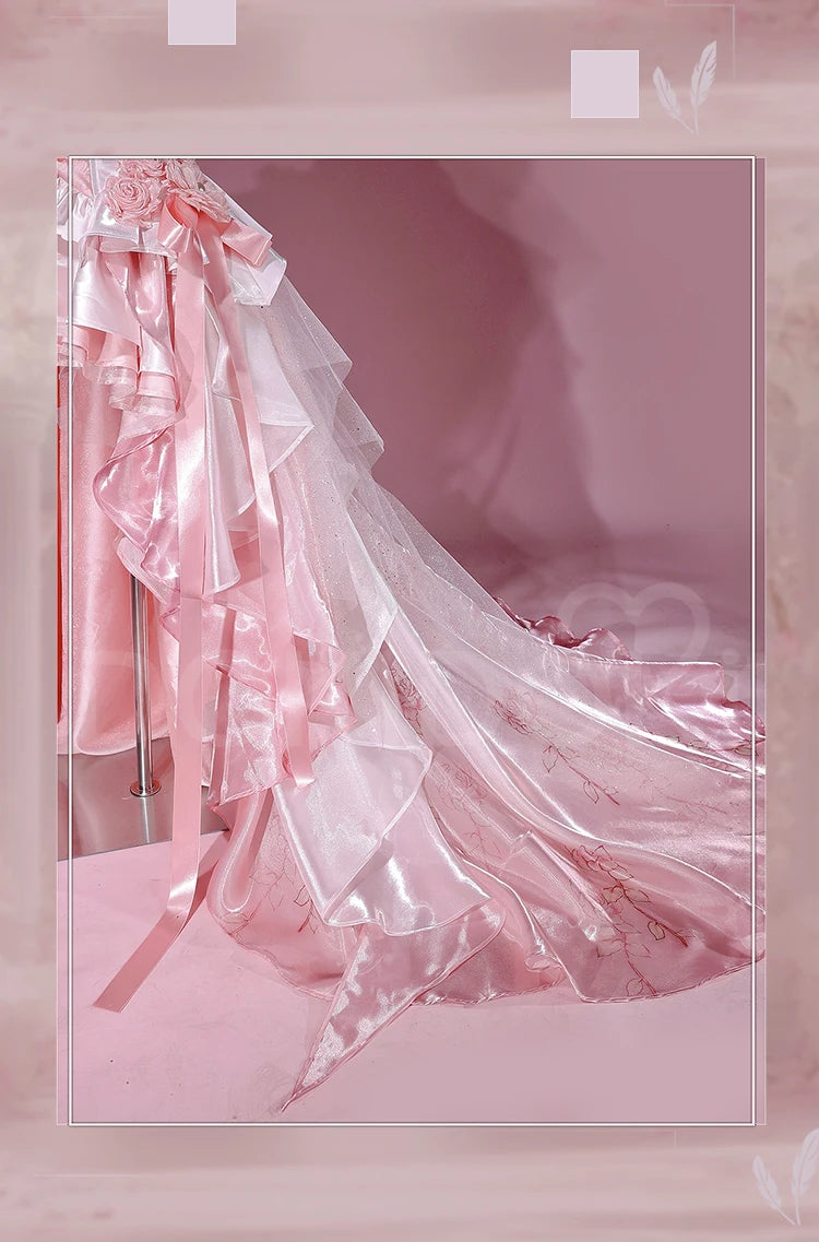 Yuuki Asuna Cosplay Costume Anime Sword Art Online Cosplay DokiDoki-R Women Pink Wedding Dress Asuna Unrestrained Emotion