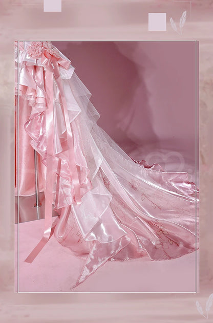 Yuuki Asuna Cosplay Costume Anime Sword Art Online Cosplay DokiDoki-R Women Pink Wedding Dress Asuna Unrestrained Emotion